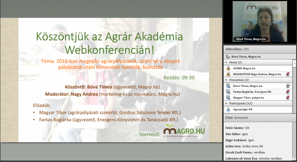 A webkonferenciát, a szervező, a Magro.hu ügyvezetője, Bóné Tímea nyitotta meg
