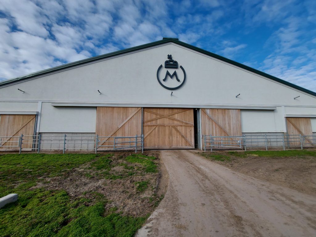 Az I. termelő istálló egyik bejárata a Nemzeti Ménesbirtok 11-es majori szarvasmarhatelepén - Fotó: Magro.hu, CSZS, Mezőhegyes