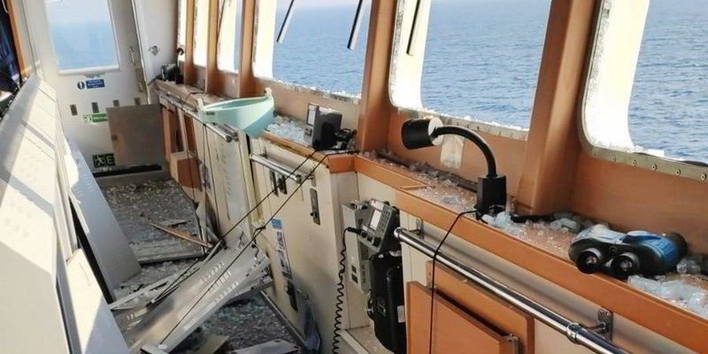 Lövedék csapódott be a Cargill cég egyik hajójába - Fotó: ismeretlen forrás