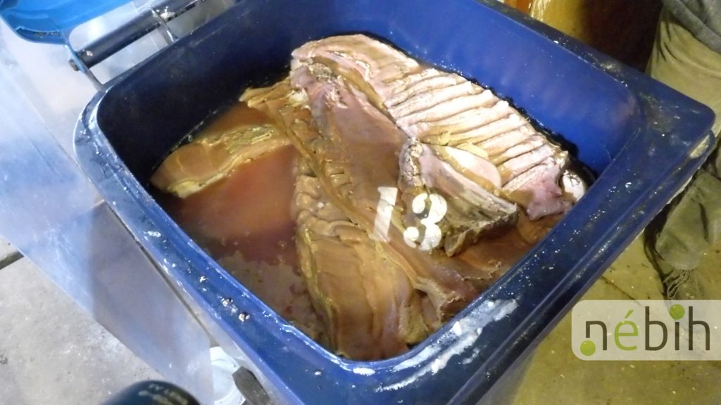 Egy 120 literes műanyag hulladéktárolóban rothadó, bűzös sertéshúst is találtak az ellenőrök