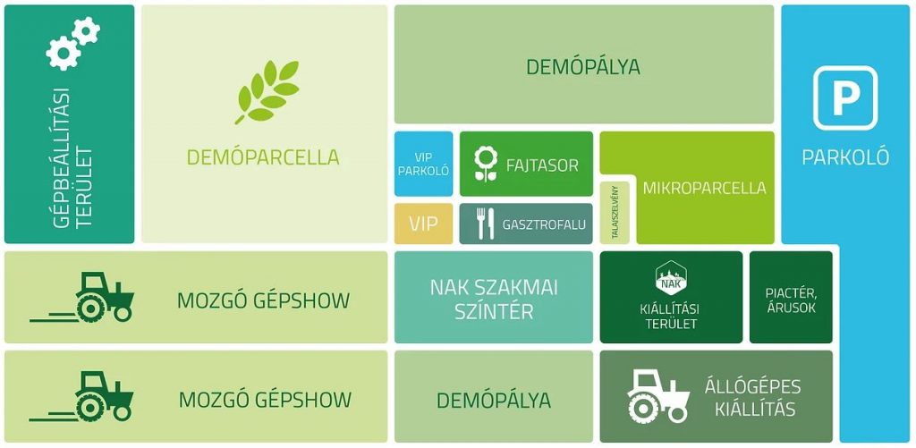 A "NAK Szántóföldi Napok és AgrárgépShow – Mezőfalva” szabadtéri agrárszakmai kiállítás 2023-as térképe